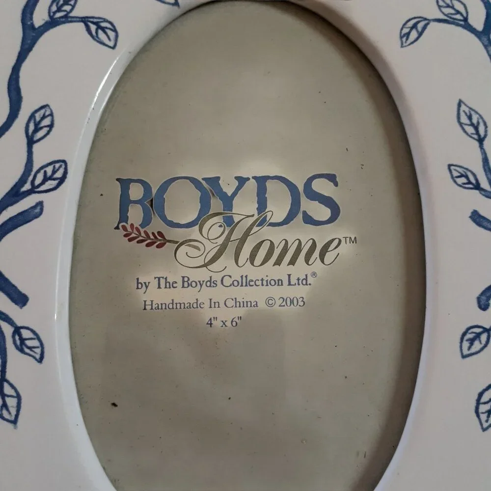 Boyds at Home Collection Chintz Stoneware Picture Frames Floral Design 2 NEW
